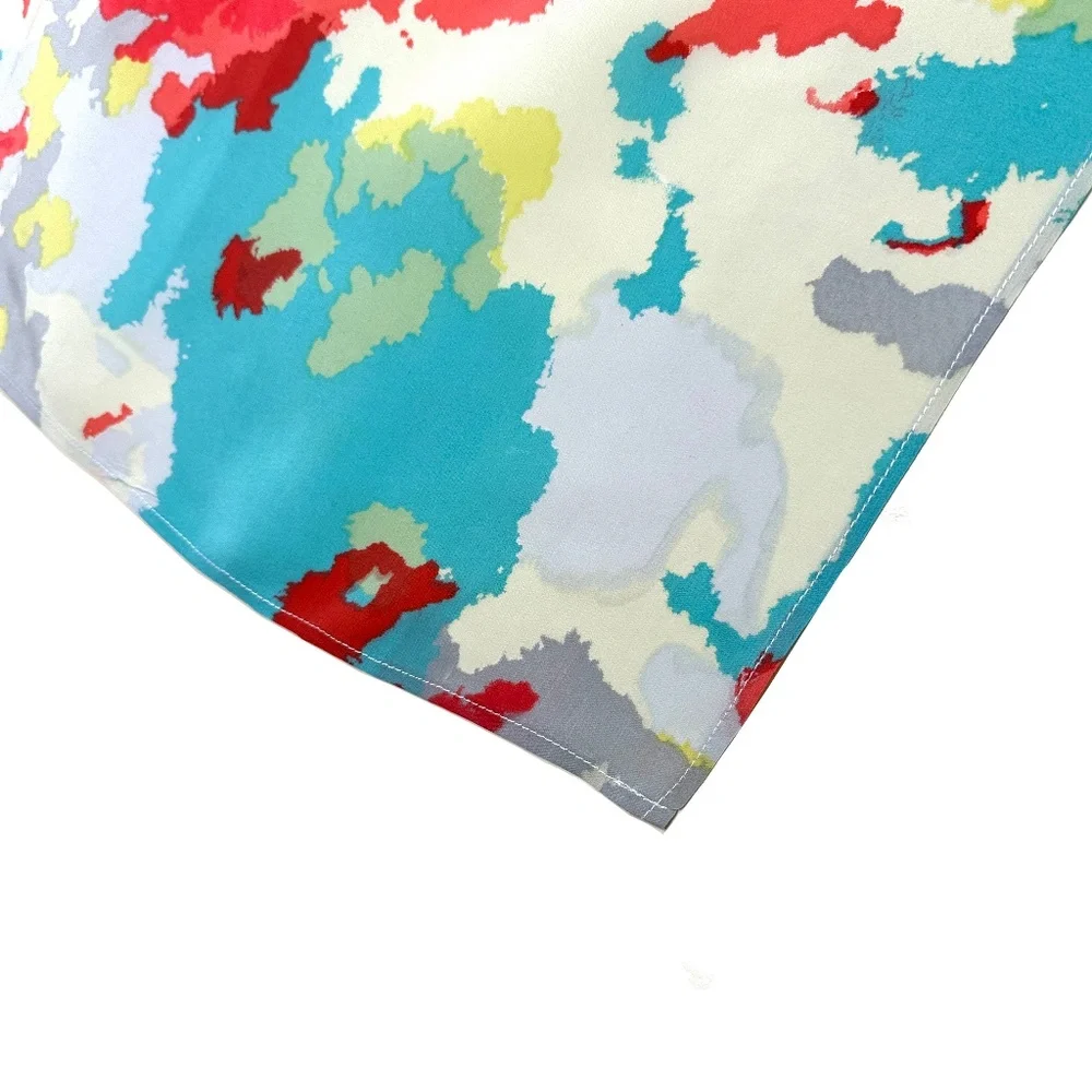 NWT SILKLETTE Spotted 100% Fine Silk Kerchief Scarf RED/YELLOW/BLUE